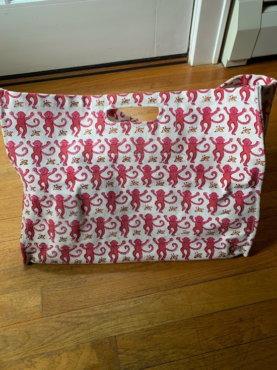 Roberta Roller Rabbit Other - Roberta Roller Rabbit Pink Monkey Canvas Carry All Bag